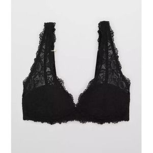 Aerie Real Power Wireless Push Up Sunflower Lace Bra 38D